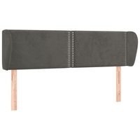 cabecero accesorio para dormir mueble de dormitorio con borde lateral 147 x 23 x 7888 cm tela terciopelo gris oscuro tdl0204990