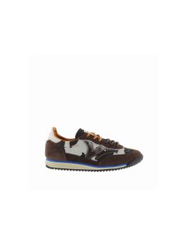 Zapatillas Victoria Saturno Serraje & Nylon Animal Print Mujer Marron
