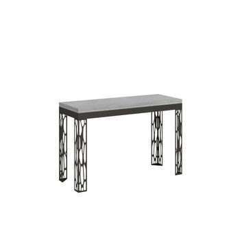 Mesa Tipo Libro 120x45/90 Cm Ghibli Double Cemento Estructura Antracita
