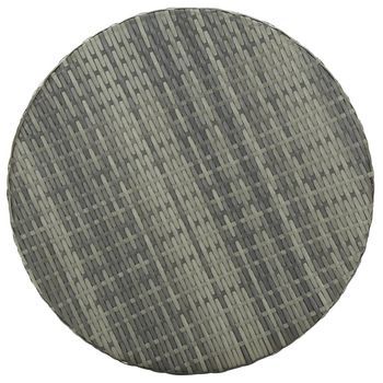 Mesa De Jardín | Mesa De Exterior De Ratán Sintético Gris 60,5x106 Cm