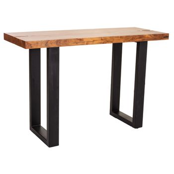 Recibidor de madera y metal negro 120x45x75