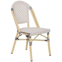 silla de ratan sintetico crema 46x57x88cm