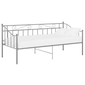 Cama Para Adultos | Estructura De Sofá Cama De Metal Gris 90x200 Cm