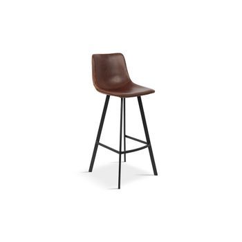 Silla De Mostrador 'ozon' Pu Marrón, Dimensiones: H98 X L45 X P49 Cm.