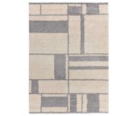 alfombra shaggy geometrica plata helia 133x190 cm - atticgo