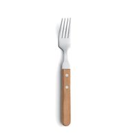 tenedor chuletero acero inoxidable y madera 20 cm