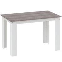 homcom mesa de comedor para 4-6 personas rectangular de melamina de madera y estilo moderno 120x69x75 cm gris y blanco