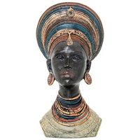 figura busto africana dorado negro y verde