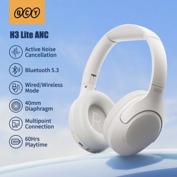 QCY H3 Lite ANC auriculares inalámbricos/con cable Bluetooth 5,3 auriculares plegables sobre la oreja sonido HIFI 60H tiempo de reproducción auriculares conexión Dual