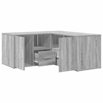 Mueble De Esquina Madera Ingeniería Gris Sonoma 160x40x45 Cm Vidaxl