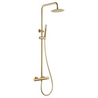 imex  line columna de ducha termostatico oro cepillado oro cepillado