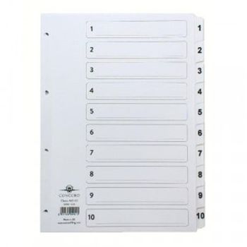 Concord Classic Index A4 1-10 Clear Mylar CS9