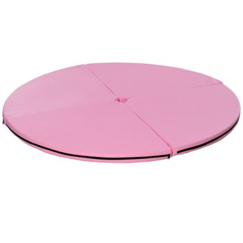 HOMCOM Colchoneta Pole Dance Plegable Portátil Alfombra de Pole Dance Ø150x5 cm para Casa Gimnasio Entrenamiento Danza Rosa