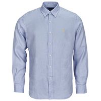 polo ralph lauren camisa manga larga camisa de corte recto en lino para hombre