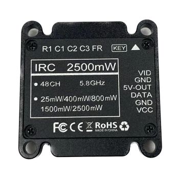 JINJIEAN 5.8GHz 72CH VTX PIT/25mW/400mW/800mW/1500mW/2500mW transmisor FPV IRC MMCX 30.5×30.5mm M3 para dron RC de largo