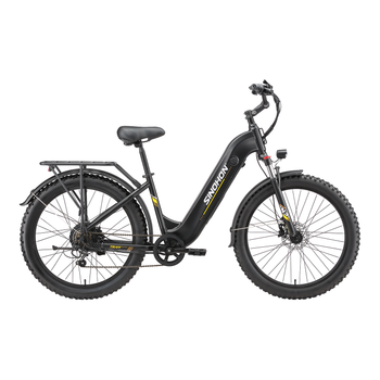 Bicicleta Eléctrica Sinohon Ak26, Neumáticos De 26 Pulgadas De Ancho, Frenos De Disco Hidráulicos, Negro