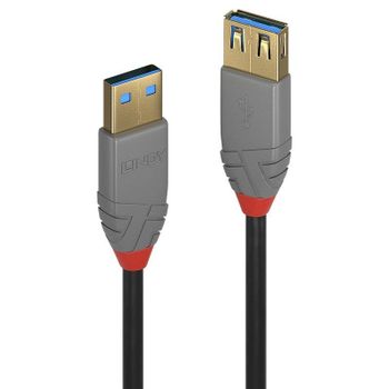 Cable alargador USB 3.2 Gen 1 Lindy Anthra Line 2 m USB-A 5 Gbit/s Negro