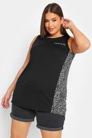 yours top negro con estampado animal en la espalda mujer curvy y tallas grandes yours