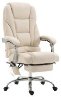 silla de oficina giratoria regulable en tela crema