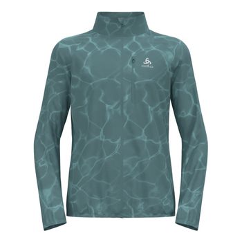 Odlo Zeroweight Print Chaqueta Para Correr Hombres-Azul-gris