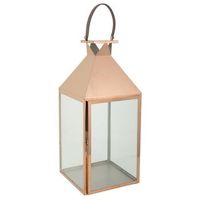 farol de acero inoxidable y cristal cobrizo 29x28x66