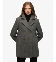 superdry para mujer w5012100a chaqueton double breasted gris marengo xs clasico tela