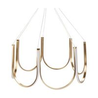 lampara de arana led elegante de aluminio con cristales iluminacion dorado perqueno