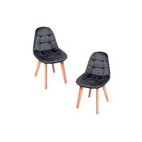 pack 2 sillas kelen terciopelo de terciopelo 845038 cm - gris oscuro