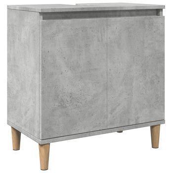 Armario De Lavabo | Mueble De Lavabo Madera Contrachapada Gris Hormigón 58x33x60cm