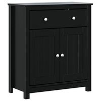 mueble de bano berg madera maciza de pino negro 695x34x80 cm vidaxl