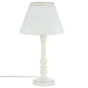 Factory Cuadros - Lámpara Virginia Madera Blanca - 36 Cm Altura - Estilo Moderno