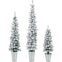 conjunto de 3 arboles de navidad artificialesarboles de navidad nevados costway 70 x 70 x 210 cm