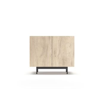 Aparador bajo de melamina roble patas grafito 78x90x34 cm