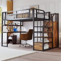 litera 140 x 200 cm metal escalera armario estanteria mesa red  negro