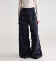 bellerose para mujer bw262118 c1452 pantalon jenoa cuadros azul 34 casual lana marino