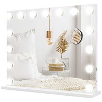 homcom espejo de maquillaje led 3 modos de luz regulable control tactil usb 58x48cm blanco
