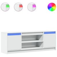 mueble de tv con led madera de ingenieria blanco 1395x34x50 cm vidaxl