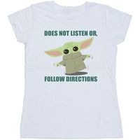 disney camiseta the mandalorian does not listen para mujer