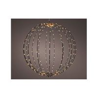 adorno led colgante bola de marco metalico o38cm lumineo r negro