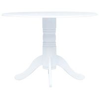 mesa de comedor de madera maciza de caucho blanca 106 cm vidaxl