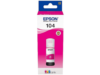Botella de tinta - Epson 104 EcoTank, Compatible con ET-2865 / ET-2876 ET-1810, 65 ml, Magenta