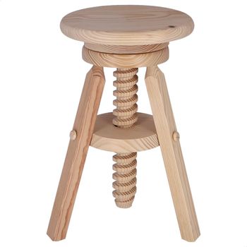 Taburete de madera marrón natural 29x29x64 cm