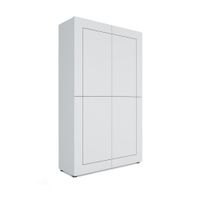 armario alto 4 puertas 100x35x165 cm efecto madeira blanco brillante
