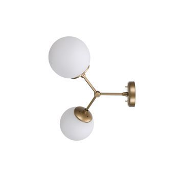Lámpara De Pared Damar-6341 Amarillo Blanco Metal Vidrio 28x15x44 Cm