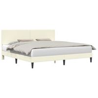 estructura de cama con cabecera crema 180 x 200 cm tela de pana vidaxl
