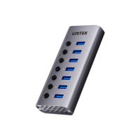 hub unitek 7 puertos 5000 mbits modelo h1314a01-eu con alimentacion dc y usb-c