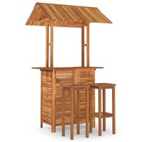 juego muebles de bar de jardin 3 piezas madera maciza de acacia vidaxl