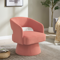 sweiko silla acento giratoria 360 lexicon respaldo abierto asiento suave base metalica giratoria para salacamara oficina rosa