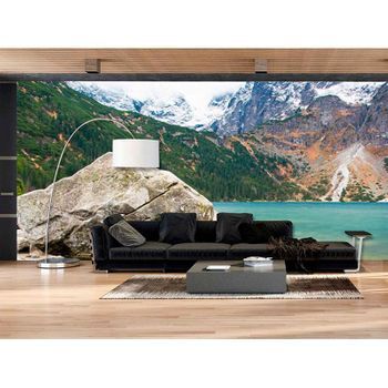 Fotomural Vinilo Lago Montañas Nevadas 400 X 300 Cm