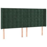 cabecero cama mueble de dormitorio con led de terciopelo 163 x 16 x 118128 cm verde oscuro m020002037